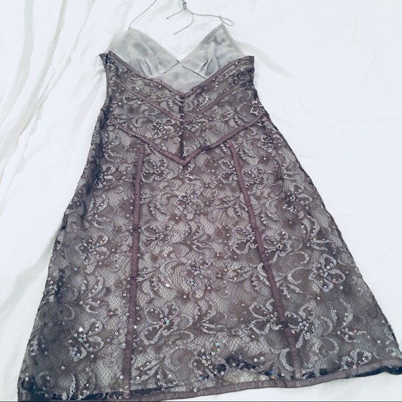 Express sparkly halter dress w/ Lace detail - Picture 4 of 5